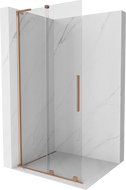 Mexen Velar L Klizni zaslon za tuš Walk-in 120 x 200 cm, prozirno 8 mm, brušena bakar - 871-120-003-03-65
