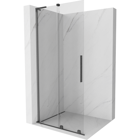Mexen Velar L ścianka prysznicowa rozsuwana Walk-in 120 x 200 cm, transparent 8 mm, gun gray szczotkowany - 871-120-003-03-66
