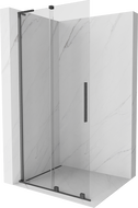 Mexen Velar L Duschwand zum Schieben Walk-in 120 x 200 cm, transparent 8 mm, gebürstetes Gun Gray - 871-120-003-03-66
