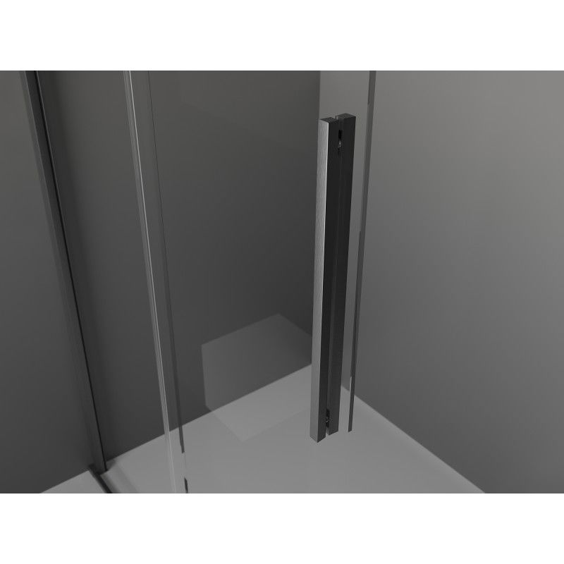 Mexen Velar L paroi de douche coulissante Walk-in 90 x 200 cm, transparent 8 mm, gris canon brossé - 871-090-003-03-66