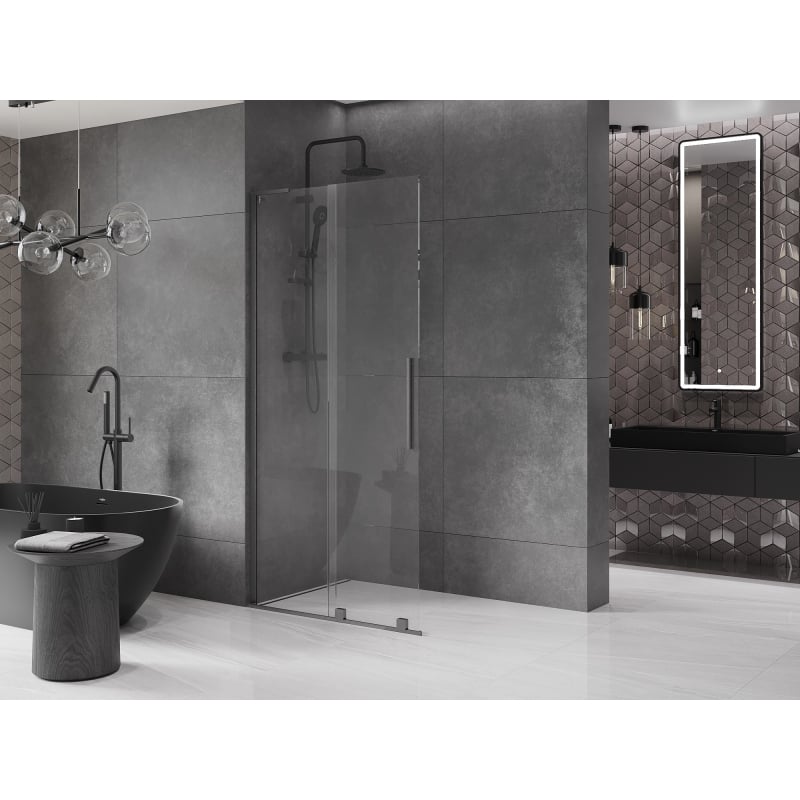 Mexen Velar L Walk-in liuglev dušisein 120 x 200 cm, läbipaistev 8 mm, relv-hall harjatud - 871-120-003-03-66