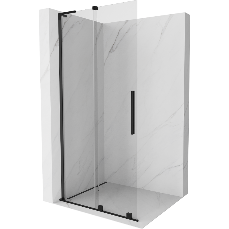 Mexen Velar L Duschwand Walk-in 120 x 200 cm, transparent 8 mm, schwarz - 871-120-003-03-70