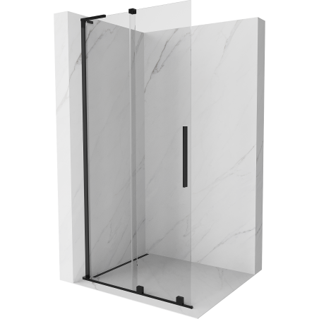 Paroi de douche coulissante Mexen Velar L Walk-in 120 x 200 cm, transparent 8 mm, noire - 871-120-003-03-70