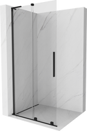 Mexen Velar L schuifbare douchewand Walk-in 120 x 200 cm, transparant 8 mm, zwart - 871-120-003-03-70