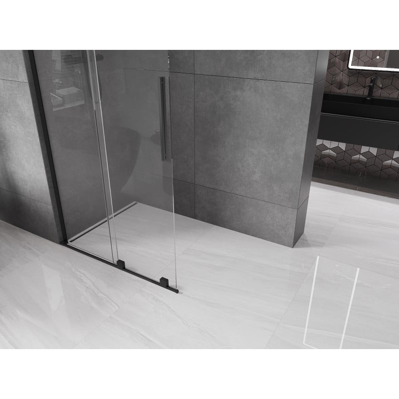Mexen Velar L Pannello doccia scorrevole Walk-in 110 x 200 cm, trasparente 8 mm, nero - 871-110-003-03-70