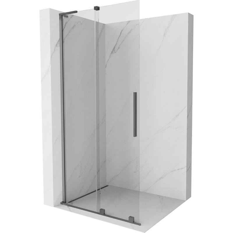 Mexen Velar L Sliding Shower Wall Walk-in 120 x 200 cm, Transparent 8 mm, Gun Metal - 871-120-003-03-95