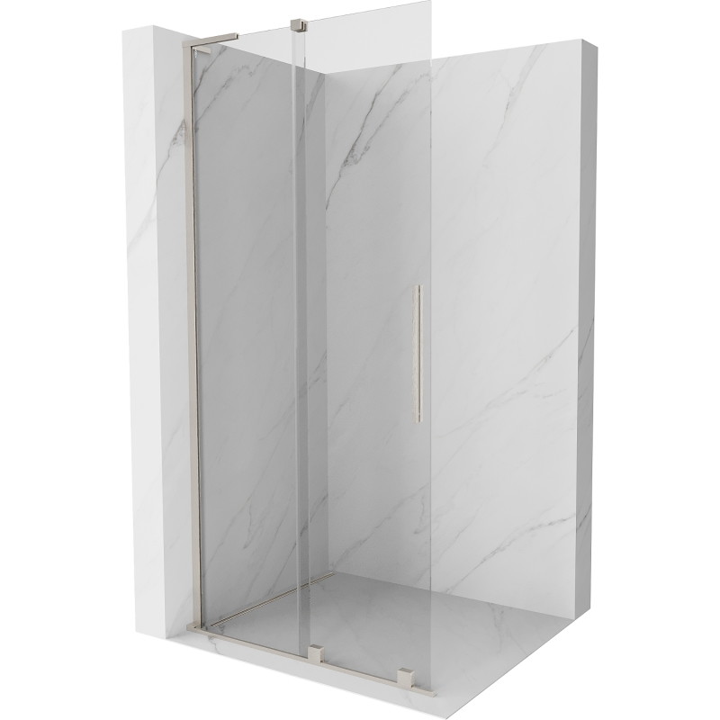 Mexen Velar L ścianka prysznicowa rozsuwana Walk-in 110 x 200 cm, transparent 8 mm, nikiel szczotkowany - 871-110-003-03-97