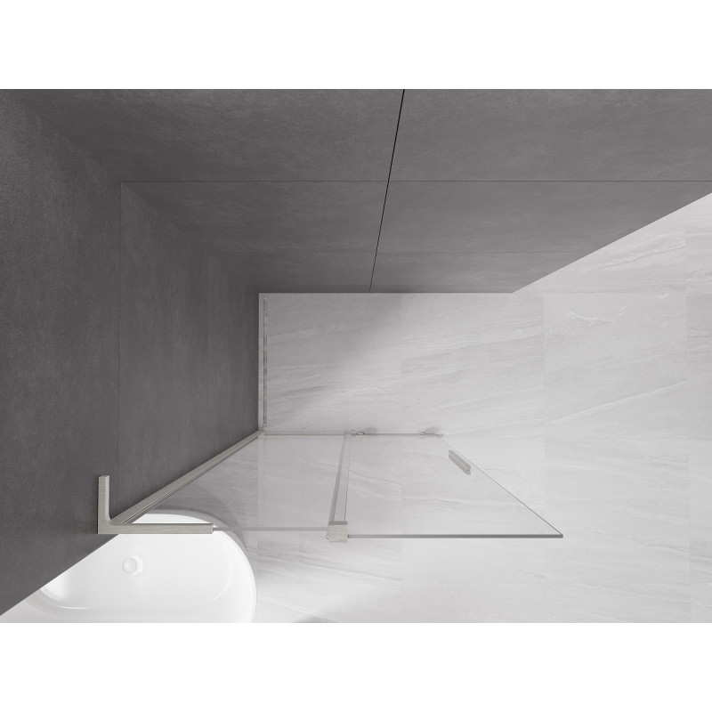 Mexen Velar L ścianka prysznicowa rozsuwana Walk-in 110 x 200 cm, transparent 8 mm, nikiel szczotkowany - 871-110-003-03-97