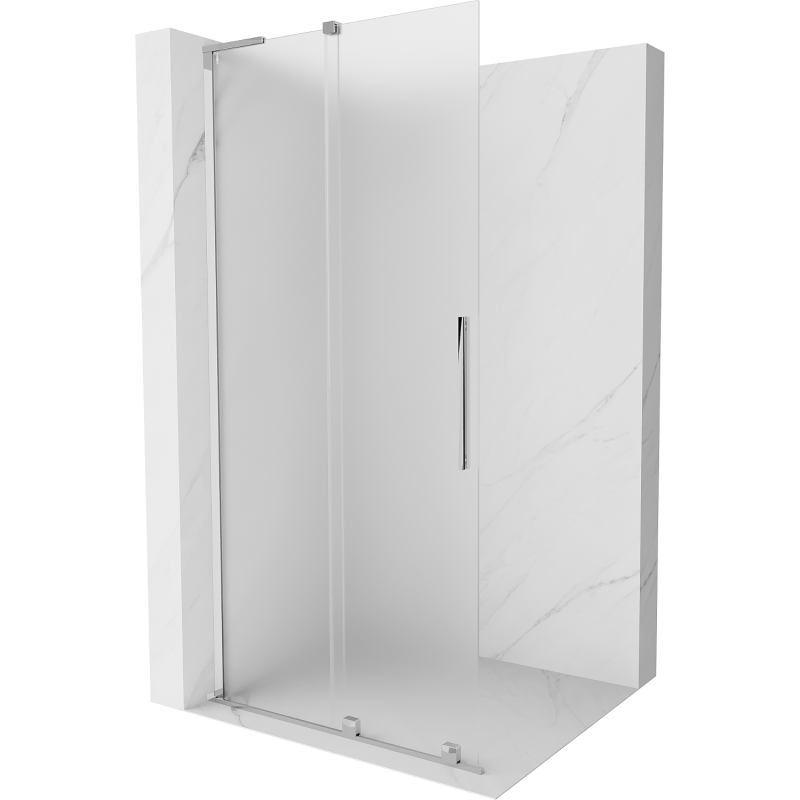 Mexen Velar L Paroi de douche coulissante Walk-in 110 x 200 cm, givrée 8 mm, chrome - 871-110-003-33-01