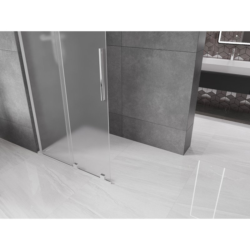 Mexen Velar L sliding shower wall Walk-in 100 x 200 cm, frost 8 mm, chrome - 871-100-003-33-01