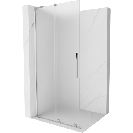 Mexen Velar L Duschwand verschiebbar Walk-in 120 x 200 cm, mattiert 8 mm, Chrom - 871-120-003-33-01