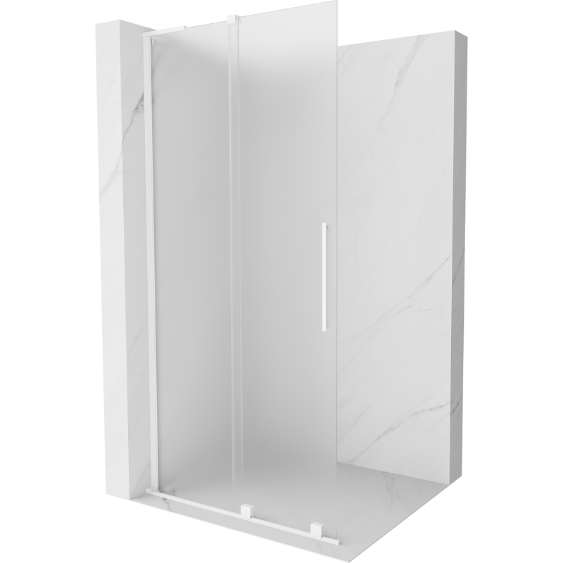 Mexen Velar L ścianka prysznicowa rozsuwana Walk-in 90 x 200 cm, szron 8 mm, biała - 871-090-003-33-20