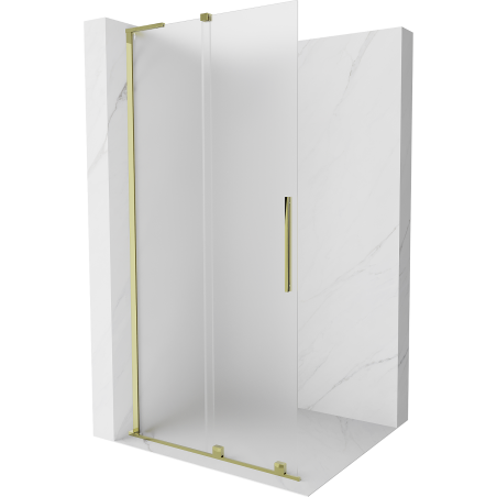 Mexen Velar L paroi de douche coulissante Walk-in 90 x 200 cm, givrée 8 mm, dorée - 871-090-003-33-50