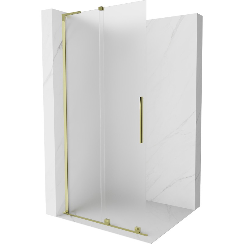 Mexen Velar L ścianka prysznicowa rozsuwana Walk-in 100 x 200 cm, szron 8 mm, złota - 871-100-003-33-50