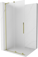 Mexen Velar L klizna vrata za tuš Walk-in 100 x 200 cm, matirano staklo 8 mm, zlatna - 871-100-003-33-50