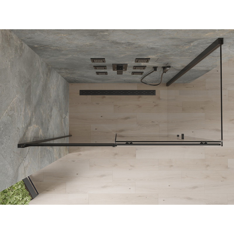 Mexen Omega Duschkabine mit Schiebetür 160 x 80 cm, transparent, schwarz - 825-160-080-70-00