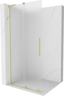 Mexen Velar L klizni paravan Walk-in 110 x 200 cm, matirano staklo 8 mm, zlatni brušeni završetak - 871-110-003-33-55