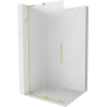 Mexen Velar L Duschwand verschiebbar Walk-in 120 x 200 cm, Frostglas 8 mm, gebürstetes Gold - 871-120-003-33-55