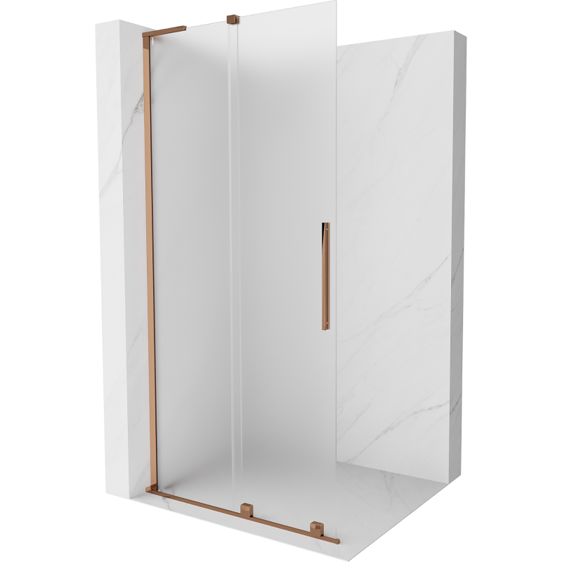 Mexen Velar L paroi de douche coulissante Walk-in 110 x 200 cm, sablé 8 mm, or rose - 871-110-003-33-60