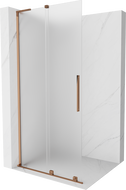 Mexen Velar L Klizni tuš zid Walk-in 100 x 200 cm, mraz 8 mm, ružičasto zlato - 871-100-003-33-60