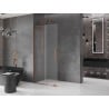 Mexen Velar L ścianka prysznicowa rozsuwana Walk-in 100 x 200 cm, szron 8 mm, różowe złoto - 871-100-003-33-60