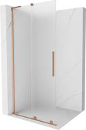 Mexen Velar L paroi de douche coulissante Walk-in 100 x 200 cm, givre 8 mm, cuivre brossé - 871-100-003-33-65