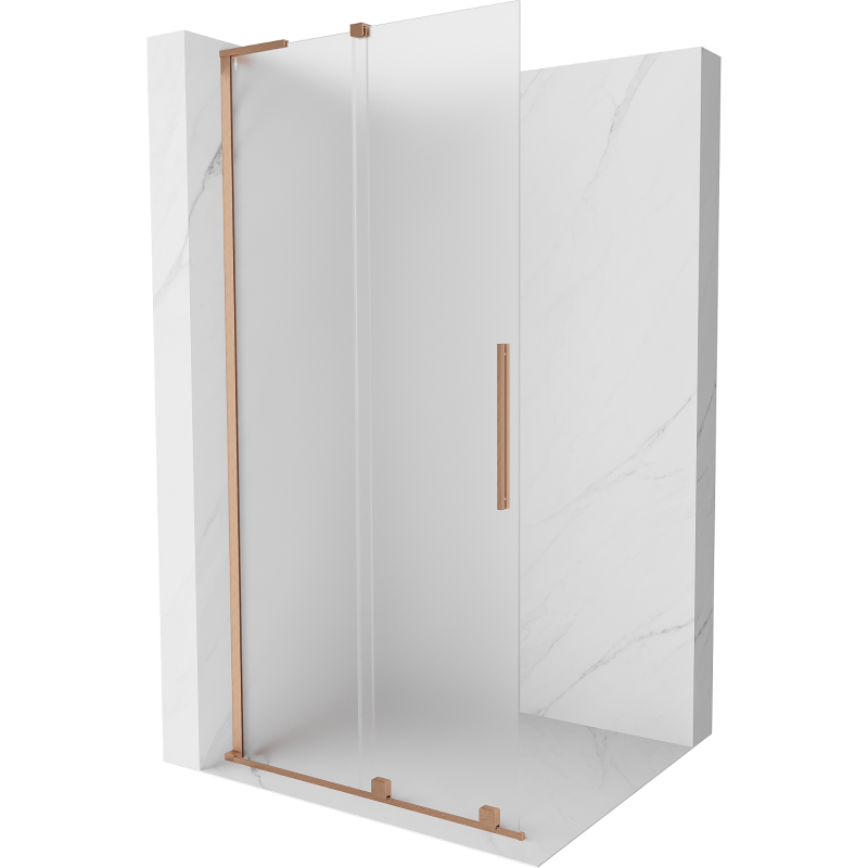 Mexen Velar L Parede de duche deslizante Walk-in 110 x 200 cm, fosco 8 mm, cobre escovado - 871-110-003-33-65