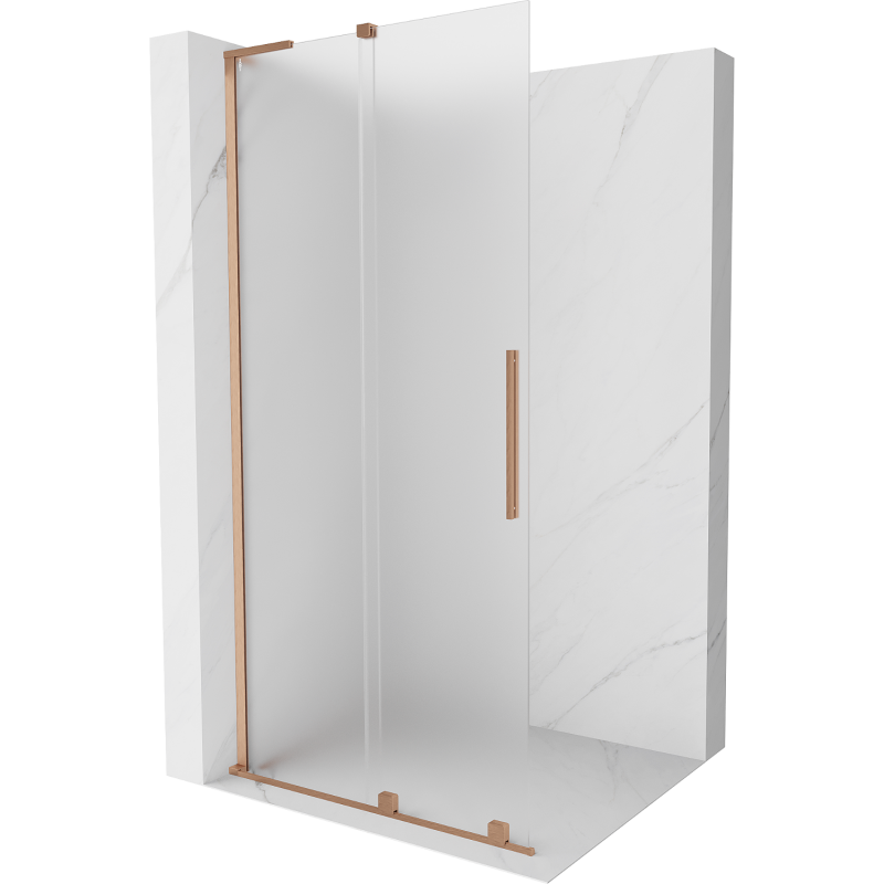 Mexen Velar L Duschwand zum Schieben Walk-in 120 x 200 cm, Frost 8 mm, gebürstetes Kupfer - 871-120-003-33-65