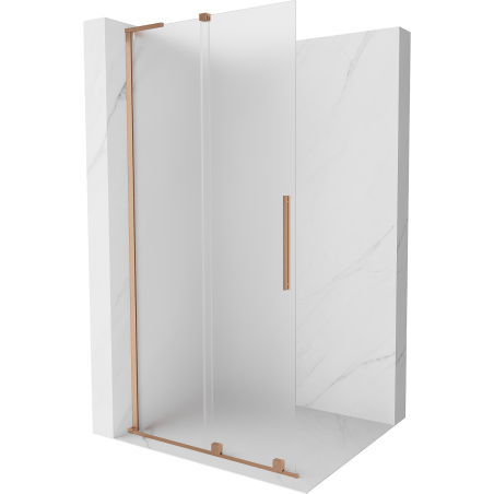 Mexen Velar L Duschwand zum Schieben Walk-in 120 x 200 cm, Frost 8 mm, gebürstetes Kupfer - 871-120-003-33-65