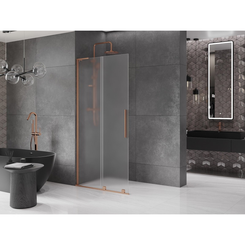 Mexen Velar L Walk-in dušiseina, 110 x 200 cm, jää-efekt 8 mm, harjatud vask - 871-110-003-33-65