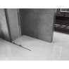 Mexen Velar L Schiebetür-Duschwand Walk-in 100 x 200 cm, mattiert 8 mm, gebürstetes Gun Gray - 871-100-003-33-66