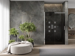 Mexen Omega porta de chuveiro de correr 100 cm, grafite, cromado - 825-100-000-01-40