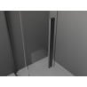 Mexen Velar L parete doccia scorrevole Walk-in 100 x 200 cm, smerigliato 8 mm, grigio canna di fucile spazzolato