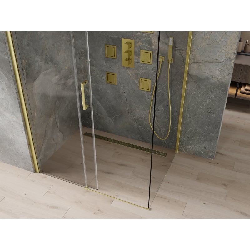 Mexen Omega kabina prysznicowa rozsuwana 100 x 70 cm, transparent, złota - 825-100-070-50-00
