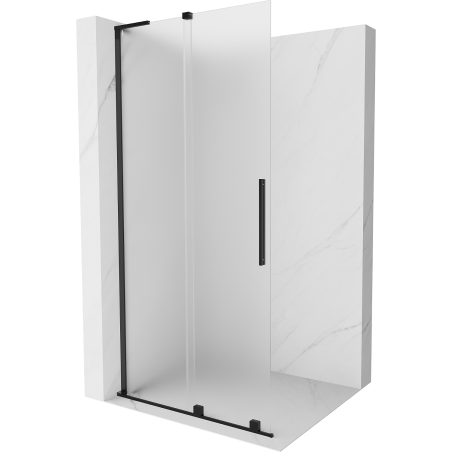 Mexen Velar L Duschwand zum Schieben Walk-in 110 x 200 cm, satiniert 8 mm, schwarz - 871-110-003-33-70