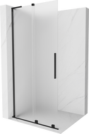 Mexen Velar L schuifbare douchewand Walk-in 110 x 200 cm, matglas 8 mm, zwart - 871-110-003-33-70