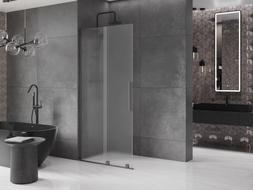 Mexen Velar L Klizna zidna ploča za tuš 120 x 200 cm, mat staklo 8 mm, gun metal - 871-120-003-33-95