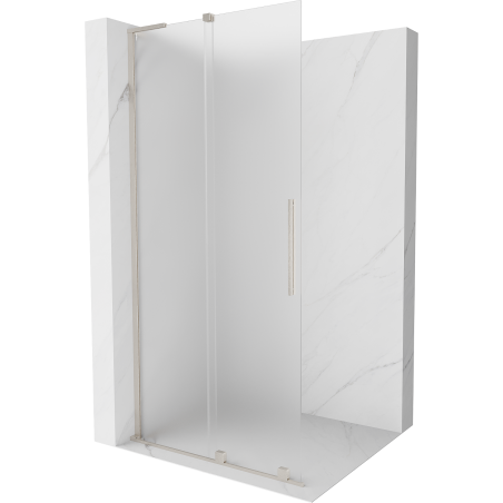 Mexen Velar L liukuovi suihkuseinä Walk-in 100 x 200 cm, huurrettu 8 mm, harjattu nikkeli - 871-100-003-33-97