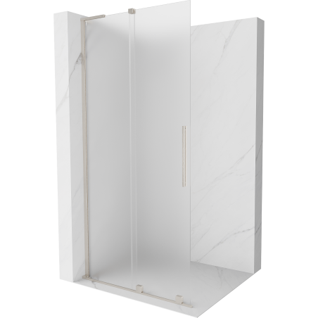 Mexen Velar L ścianka prysznicowa rozsuwana Walk-in 100 x 200 cm, szron 8 mm, nikiel szczotkowany - 871-100-003-33-97