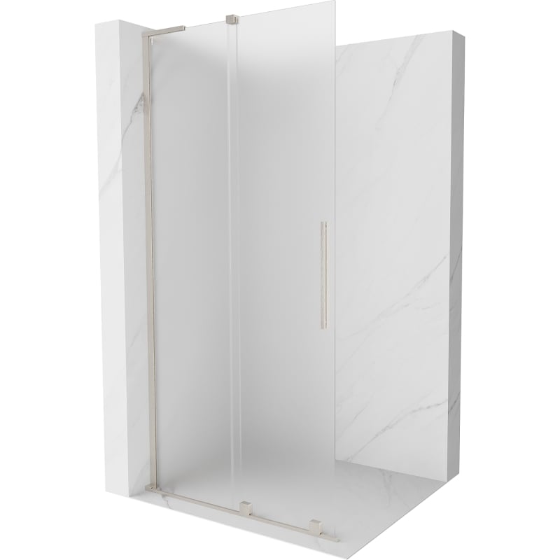 Mexen Velar L ścianka prysznicowa rozsuwana Walk-in 120 x 200 cm, szron 8 mm, nikiel szczotkowany - 871-120-003-33-97