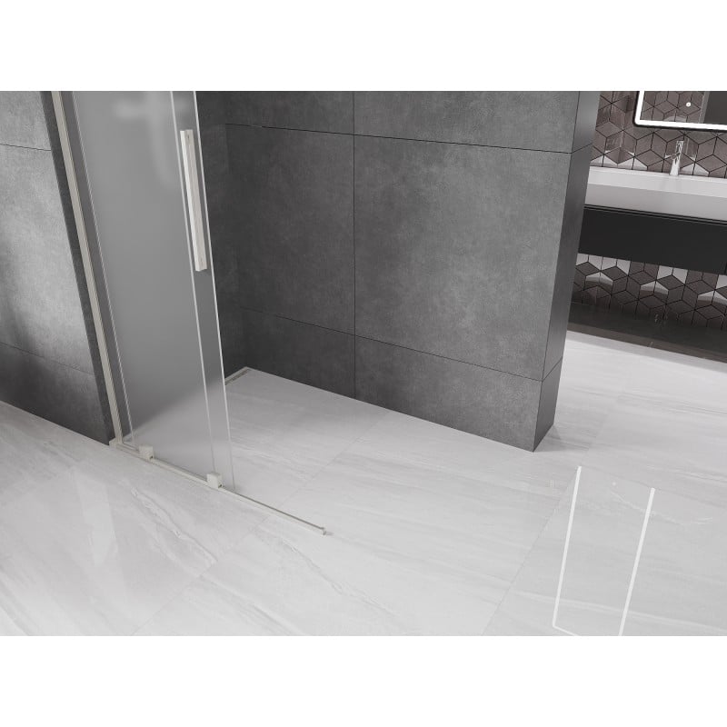 Mexen Velar L paroi de douche coulissante Walk-in 120 x 200 cm, givre 8 mm, nickel brossé - 871-120-003-33-97