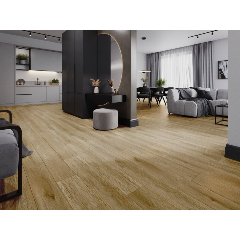 Mexen Manhattan vzorec vinilnih plošč SPC 6,5 mm, podlaga IXPE 1,5 mm, 4 V-Fuga, Hrast - F1041-S