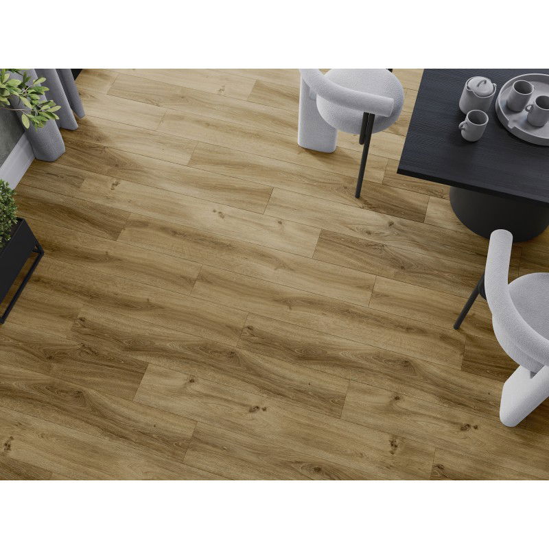 Mexen Amsterdam staal van SPC vinylpanelen 6,5 mm, IXPE onderlaag 1,5 mm, 4 V-groef, Eik - F1042-S