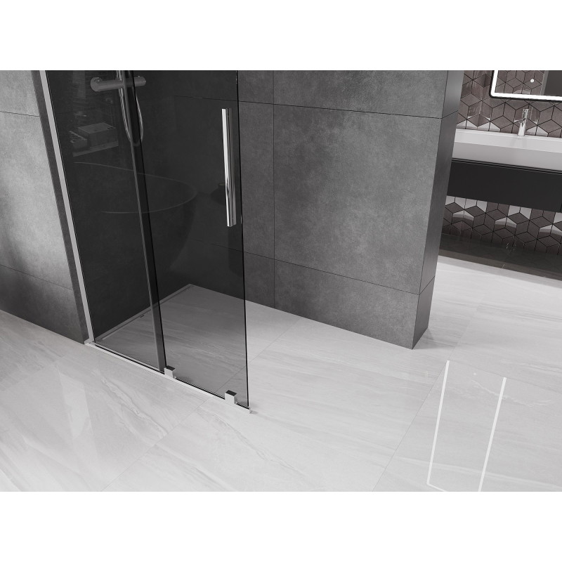Mexen Velar L Klizni tuš zid Walk-in 100 x 200 cm, grafit 8 mm, krom - 871-100-003-43-01