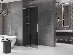 Mexen Velar L Klizni tuš zid Walk-in 100 x 200 cm, grafit 8 mm, krom - 871-100-003-43-01
