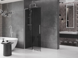Mexen Velar L ścianka prysznicowa rozsuwana Walk-in 100 x 200 cm, grafit 8 mm, chrom - 871-100-003-43-01