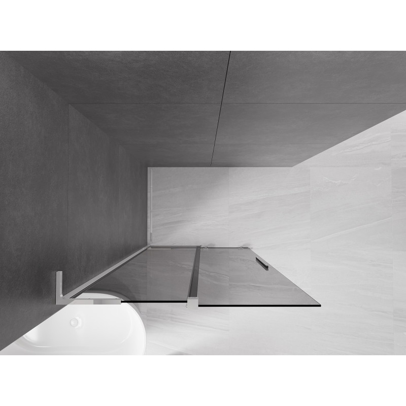 Mexen Velar L Klizni tuš zid Walk-in 100 x 200 cm, grafit 8 mm, krom - 871-100-003-43-01