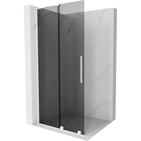 Mexen Velar L Schiebeduschwand Walk-in 90 x 200 cm, Graphit 8 mm, Weiß - 871-090-003-43-20