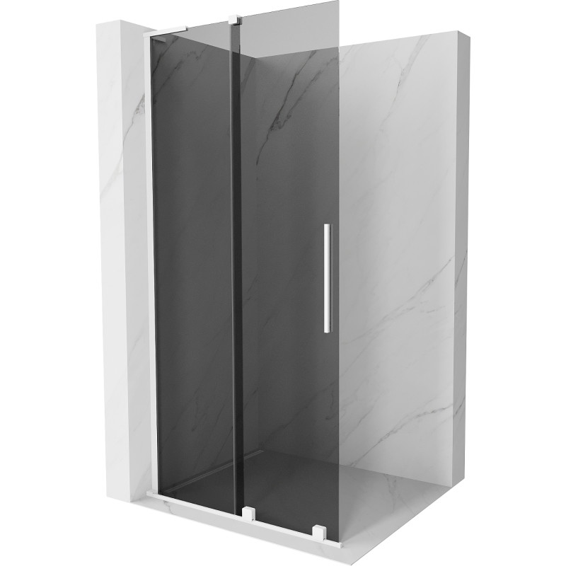 Mexen Velar L Klizna stijenka za tuš Walk-in 100 x 200 cm, grafit 8 mm, bijela - 871-100-003-43-20