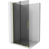 Mexen Velar L ścianka prysznicowa rozsuwana Walk-in 90 x 200 cm, grafit 8 mm, złota - 871-090-003-43-50